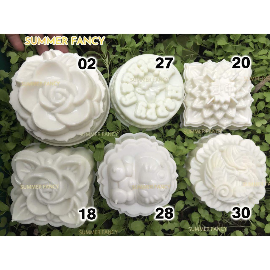 ( 35 mẫu) Khuôn rau câu trung thu 9cm cá chép nhận cơm xôi Phúc Lộc Thọ Tài, Hỷ hoa hồng, sen - Mold moon cake