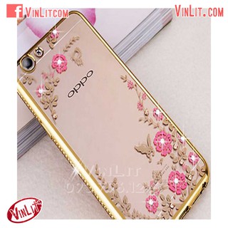 Ốp lưng oppo f3 oppo a77 ốp lưng đính đá sang trọng - vàng of357028
