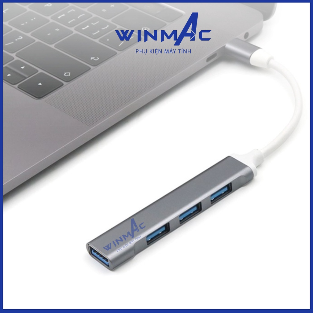 Cổng Chuyển Đổi Macbook Chân Type C chia 4 cổng USB 3.0 Hub chuyển đổi macbook nhanh chóng tiện lợi - Winmac