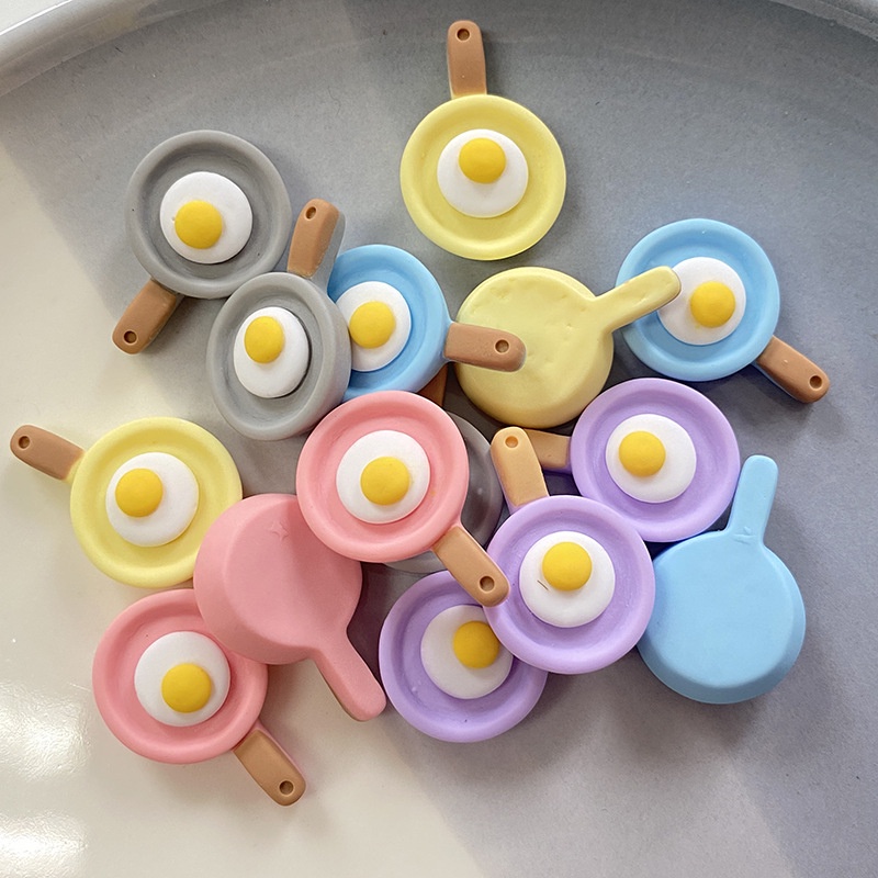 Đồ Chơi Mô Hình Chảo Chiên Trứng Ốp La Mini Bằng Nhựa Resin Diy Cho Bé
