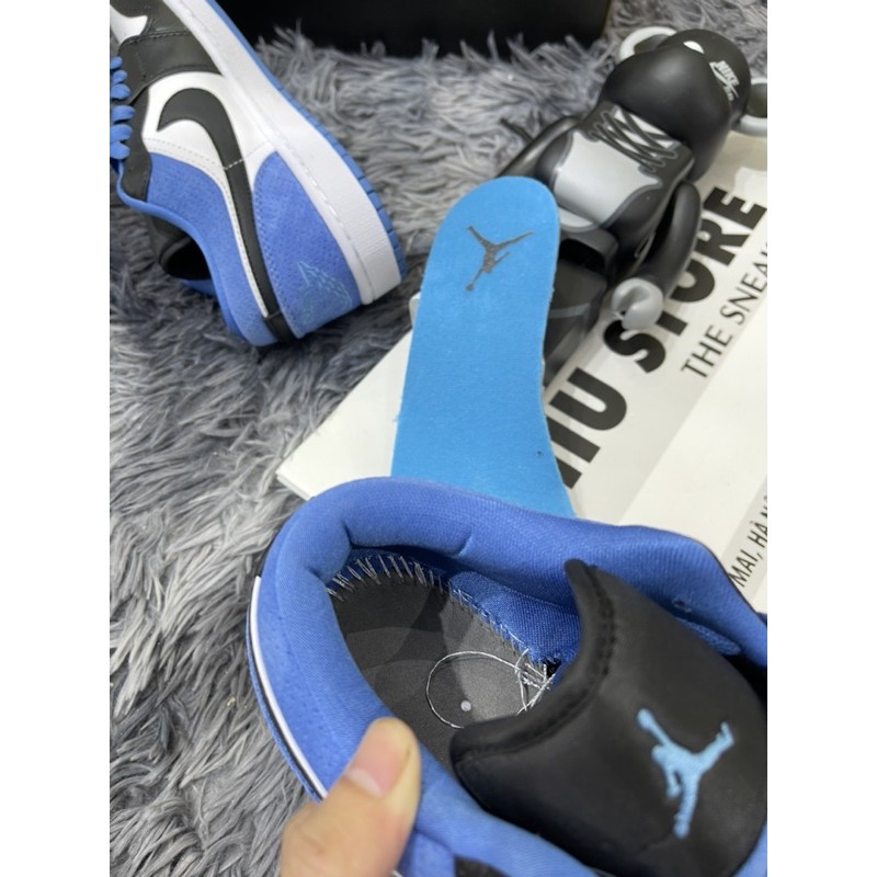 (free ship) Giầy thể thao sneaker cổ ngắn black laser blue low xanh đen ôm chân (ảnh thật + full box)