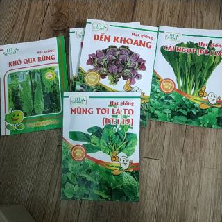 COMBO 4 gói hạt rau: cải ngọt, mồng tơi, dền, khổ qua  - Rau củ quả trồng tại vườn, sân thượng, nông trang, ban công