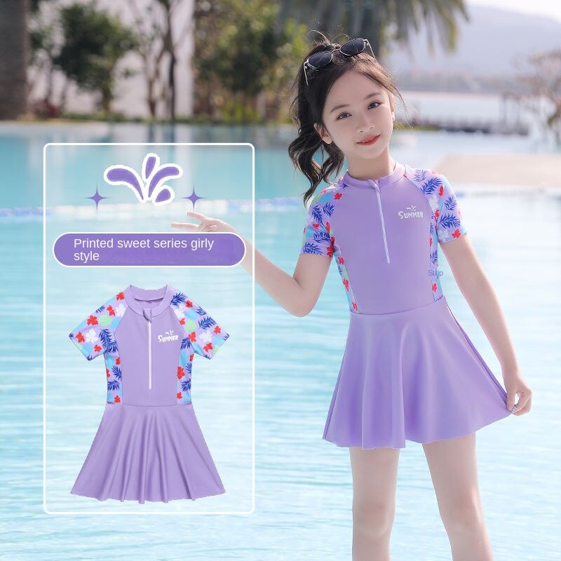 Bộ Đồ Bơi Liền Thân Chống Nắng Mau Khô Dành Cho Bé Gái