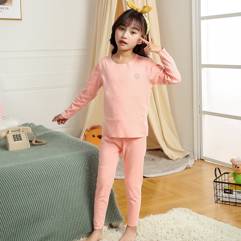 Bộ đồ ngủ dài tay giữ ấm bảo vệ bụng cho bé 90-160CM