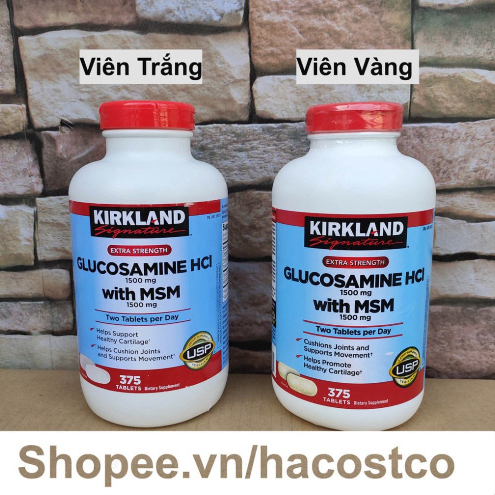 HOT SALE Viên uống Kirkland Signature Glucosamine HCL 1500mg With MSM 1500mg 375 viên - Glucosamin HOT SALE