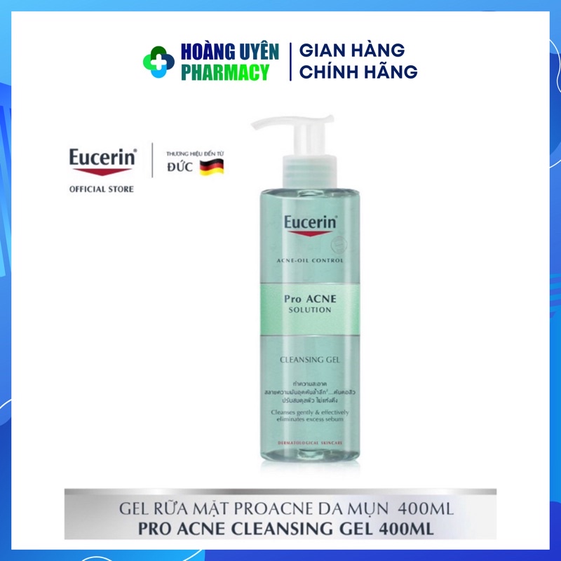 [Nhập khẩu] Sữa rửa mặt cho da dầu mụn Eucerin Pro Acne Cleansing Gel