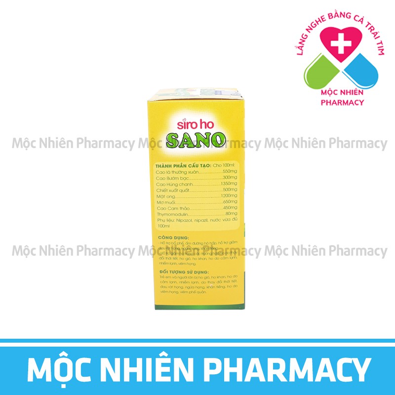 Siro Ho Cho Bé, Siro Ho Sano, Giảm Ho, Tiêu Đờm, Giảm Đau Rát Họng, Khản Tiếng