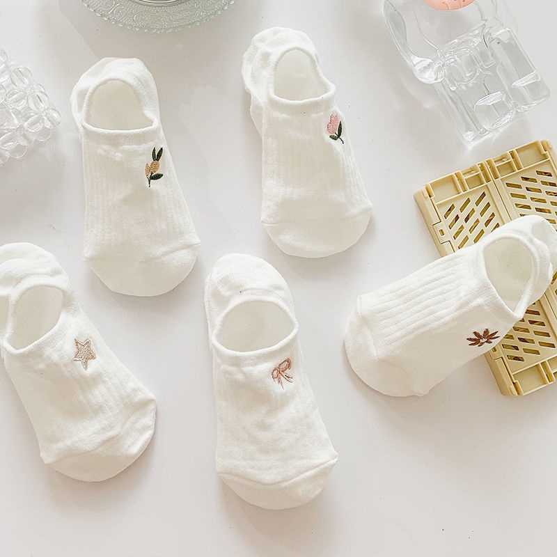 Vớ Thuyền Bằng Silicone Cotton Mỏng Thoáng Khí Thấm Hút Mồ Hôi Không Lộ Miệng Nông Thời Trang Mùa Hè Cho Nữ