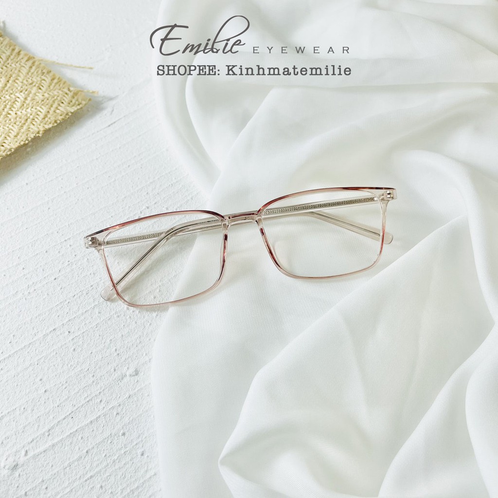 Gọng kính vuông nhựa dẻo nam nữ Emilie eyewear phụ kiện thời trang 8188