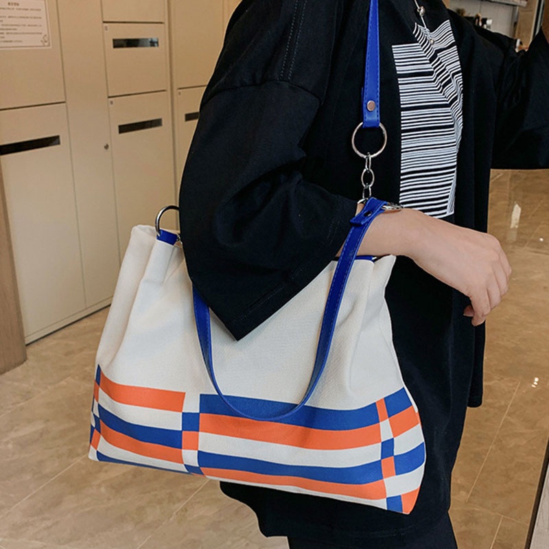 Túi Xách Đeo Vai Vải Bạt Ngăn Chứa Rộng Thời Trang Nữ