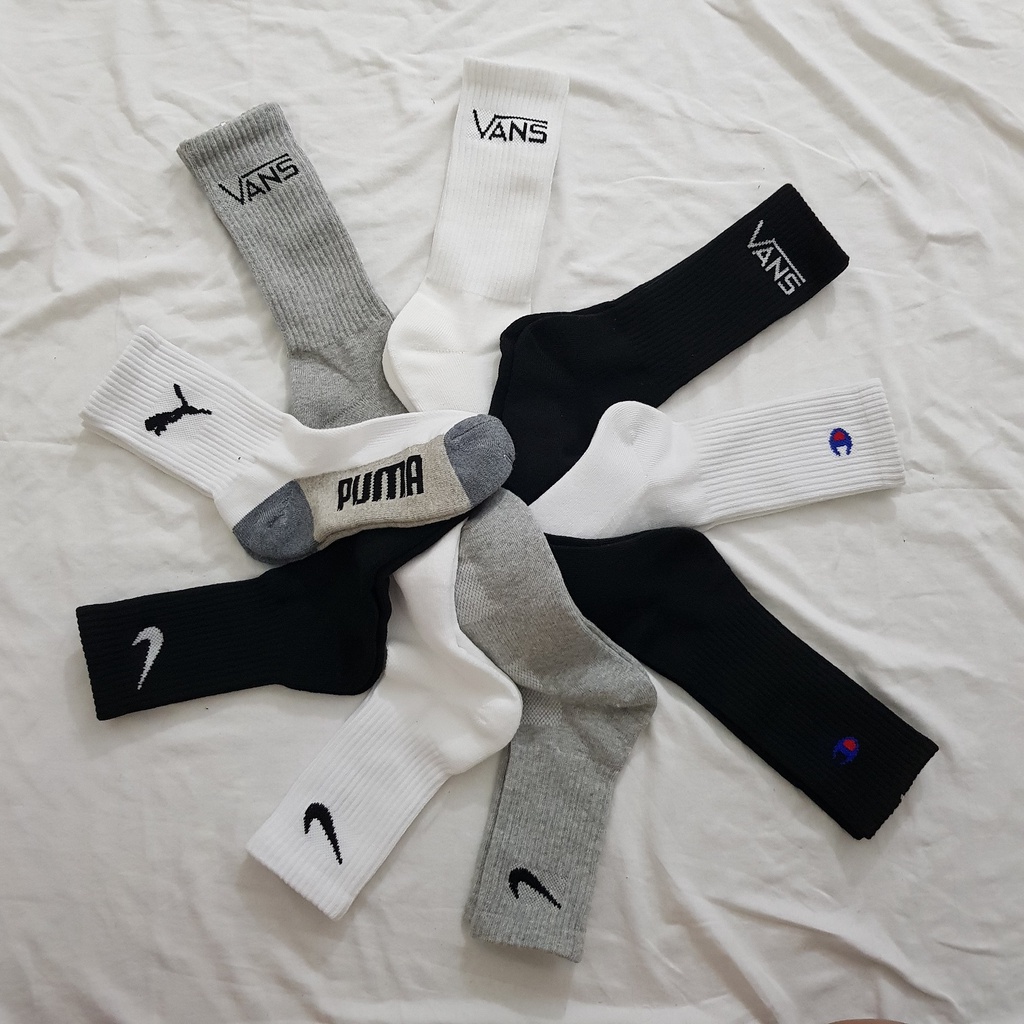Combo 9 đôi Tất cao cổ Nike, Puma, Champion, Vans ( Như hình ảnh ) - Free ship + Quà tặng Loved socks by TatsTats.vn