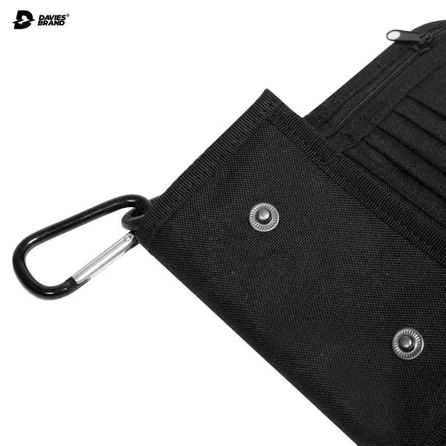 Ví nam cầm tay local brand DAVIES - Ví ngắn nữ màu đen Tactical Wallet