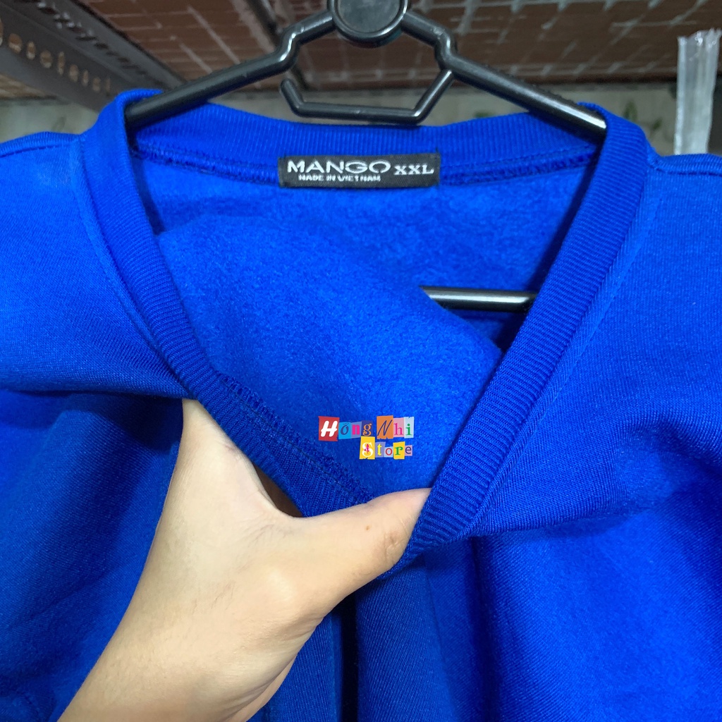 Áo Sweater Trơn Ulzzang Unisex Màu Xanh Dương Coban Chất Nỉ Bông Cao Cấp Dáng Rộng Nam Nữ - MM