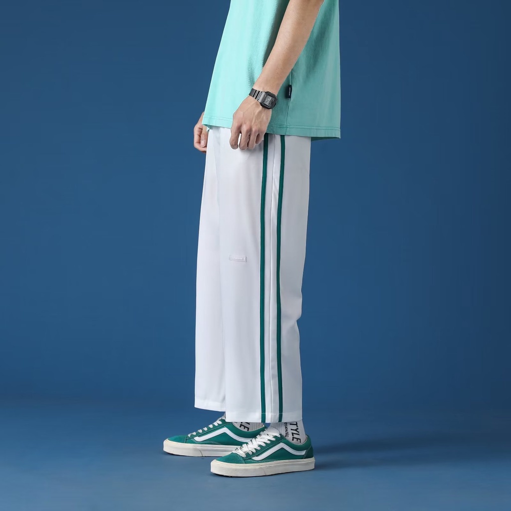 Quần Dài Dáng Rộng Lưng Thun Co Giãn Thoải Mái Phong Cách Hip Hop Đường Phố Nhật Bản Cỡ Lớn S-3XL