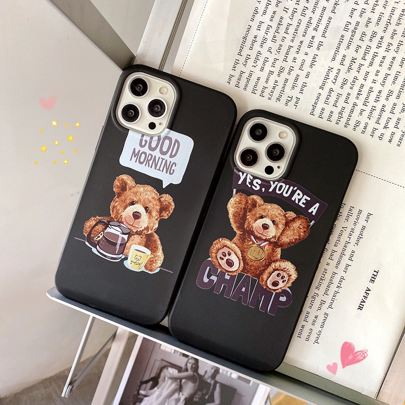 Ốp điện thoại silicone mềm chống sốc in hình gấu Teddy cho Samsung Galaxy Note 2 3 4 5 8 Note 9