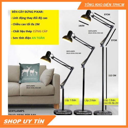 ĐÈN CÂY ĐỨNG PIXAR 2 MÉT - ✨FREESHIP✨ Bóng LED CHỐNG CẬN CHÍNH HÃNG