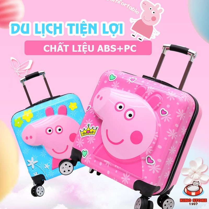 VALI KÉO HOẠT HÌNH HEO PEPPA XINH XẮN SIZE TO CHO BÉ LOẠI CAO CẤP