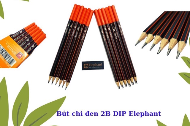 1 HỘP 12 BÚT CHÌ ĐEN 2B DIP ELEPHANT