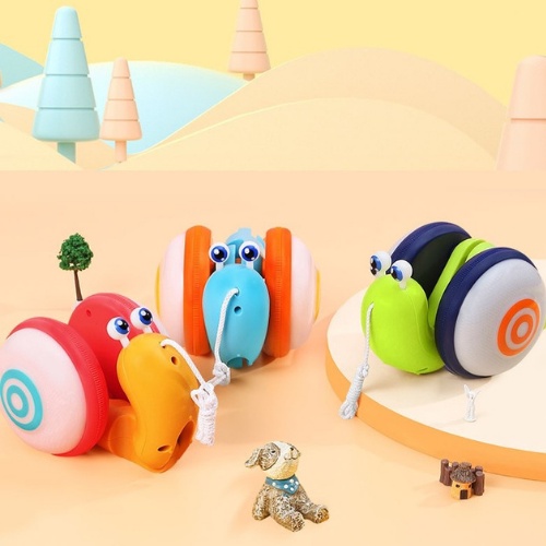 Đồ chơi ốc sên Turbo dây kéo có nhạc và đèn vui nhộn cho bé 1 - 3 tuổi Master Kids