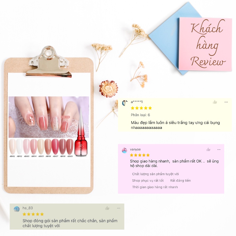 Sơn gel thạch móng tay AS tone hồng  hồng nude mã ABX 15ml