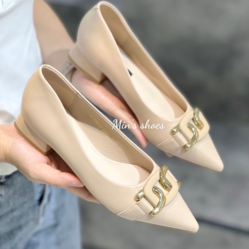 Min's Shoes - Giày Gót Vuông Da Dê Cao Cấp V225