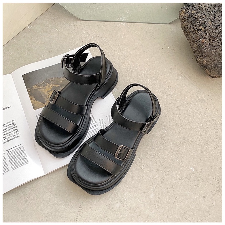 Dép Sandal đế cao 5cm một màu duy nhất , hàng Quảng Châu chất lượng cao 😍