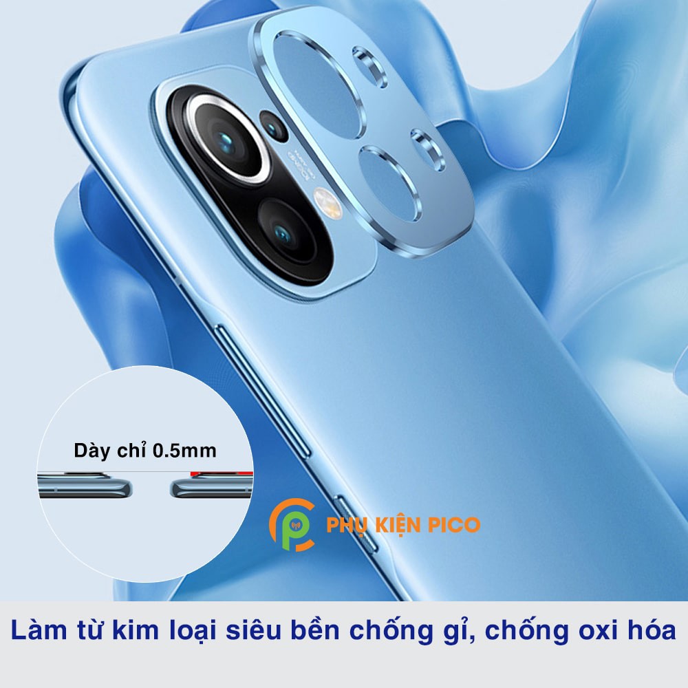 Dán camera Mi 11 khung kim loại bảo vệ an toàn camera sau - Ốp viền camera Xiaomi Mi 11