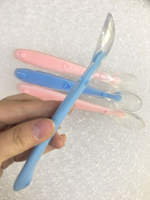 Thìa Ăn Dặm Silicon Siêu Mềm Cho Bé / Thìa Cán To