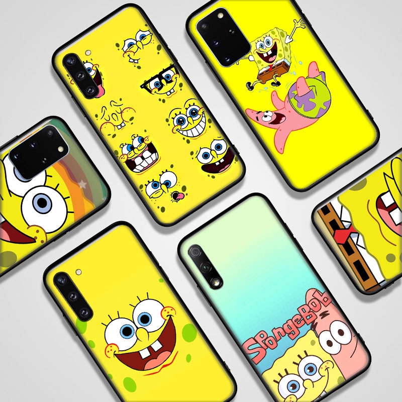 Ốp điện thoại silicon TPU mềm in hình Spongebob cho Samsung Galaxy J4 J6 Plus Prime J6 J8 2018 J7 Duo S6 Edge S7