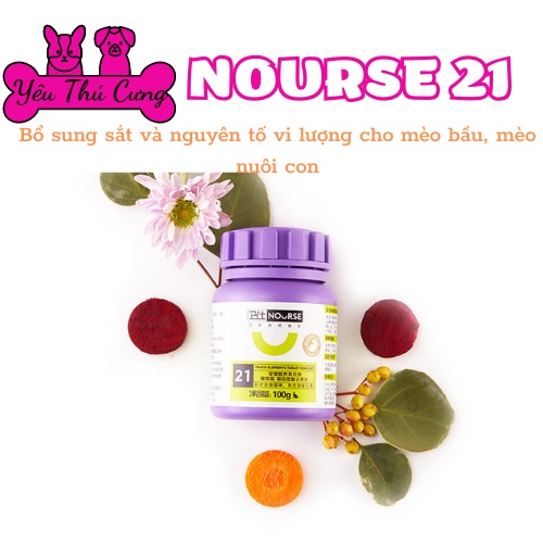 NOURSE 21 - VIÊN BỔ SUNG CÁC NGUYÊN TỐ VI LƯỢNG CHO MÈO LỌ 200 VIÊN - YÊU THÚ CƯNG
