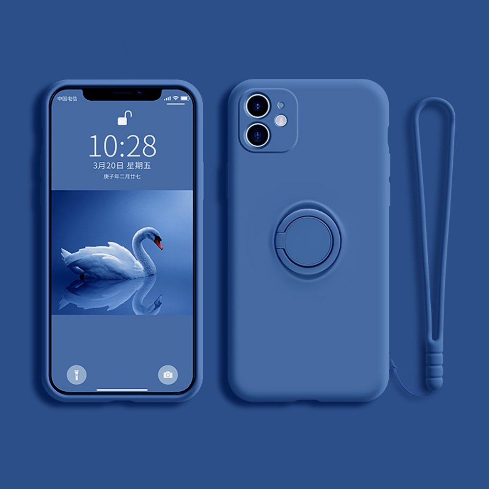 Ốp Điện Thoại Silicone Dẻo Chống Sốc Có Nhẫn Đỡ Và Dây Đeo Cho Oppo A54 A15 A52 A92 A53 2020 A74 A72 4G 5G