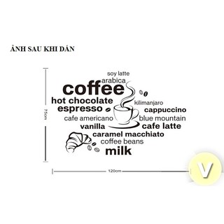 Decal dán tường Café