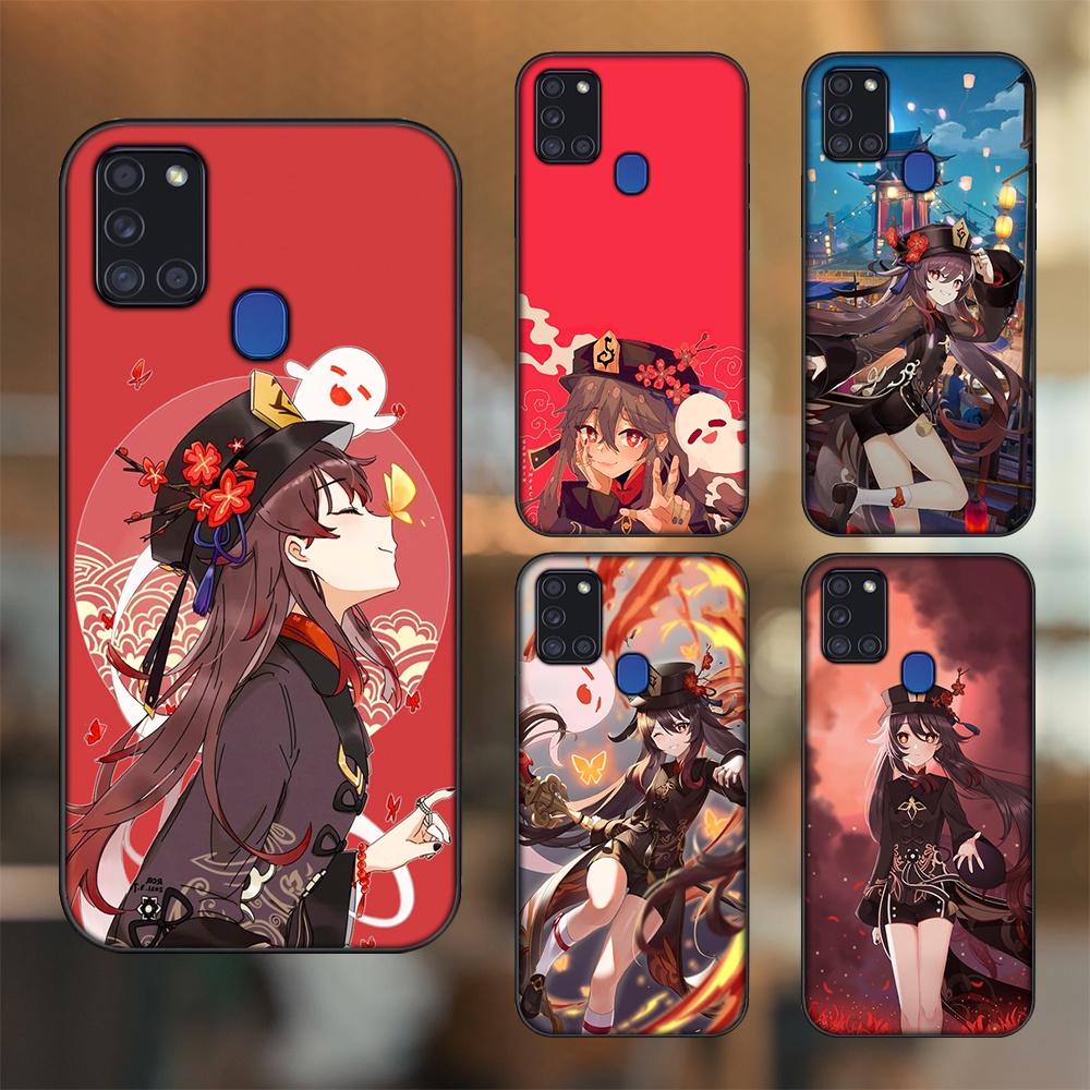 Ốp lưng Samsung A21S viền đen in hình Hutao Genshin Impact