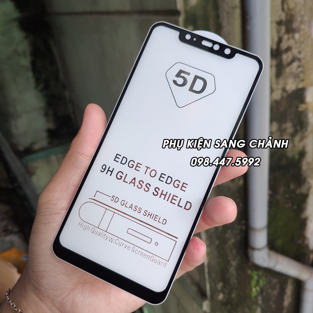 Kính Cường Lực 5D Xiaomi Redmi Note 6 Pro. Keo Full Toàn Màn Hình - K Hạt Li Ty - Kính Hít Từ Tính - Bảo Vệ Màn Hình