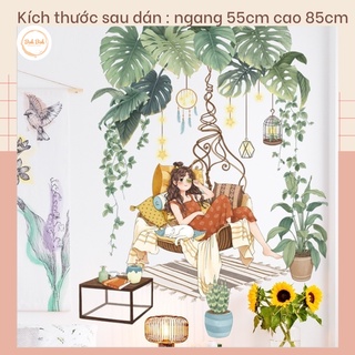 Decal dán tường Cô gái A60 - Decal dán tường Hàn Quốc
