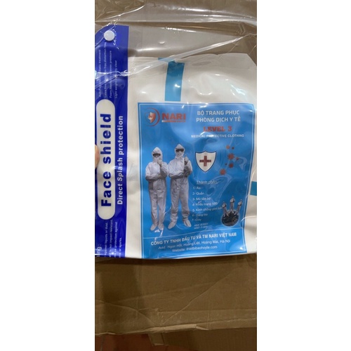 QUẦN ÁO PHUN THUỐC SÂU ÉP SIM LV3 LOẠI BẰNG VẢI, GIẶT NHIỀU LẦN MÀU TRẮNG