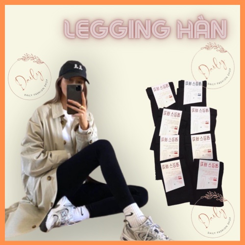 Quần Legging Nữ Xuất Hàn Cạp Cao Nâng Mông Chất COTTON Co Giãn Dày Dặn Ôm Chân Diêu Tôn Dáng