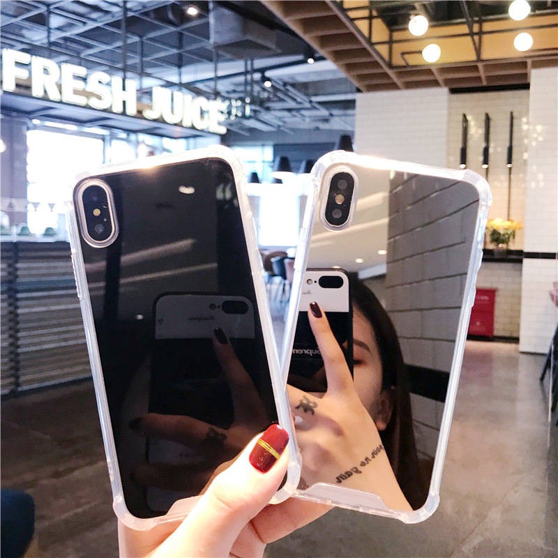 Ốp lưng điện thoại di động tráng gương đỏ chống rơi trí thun ngắn tay | BigBuy360 - bigbuy360.vn