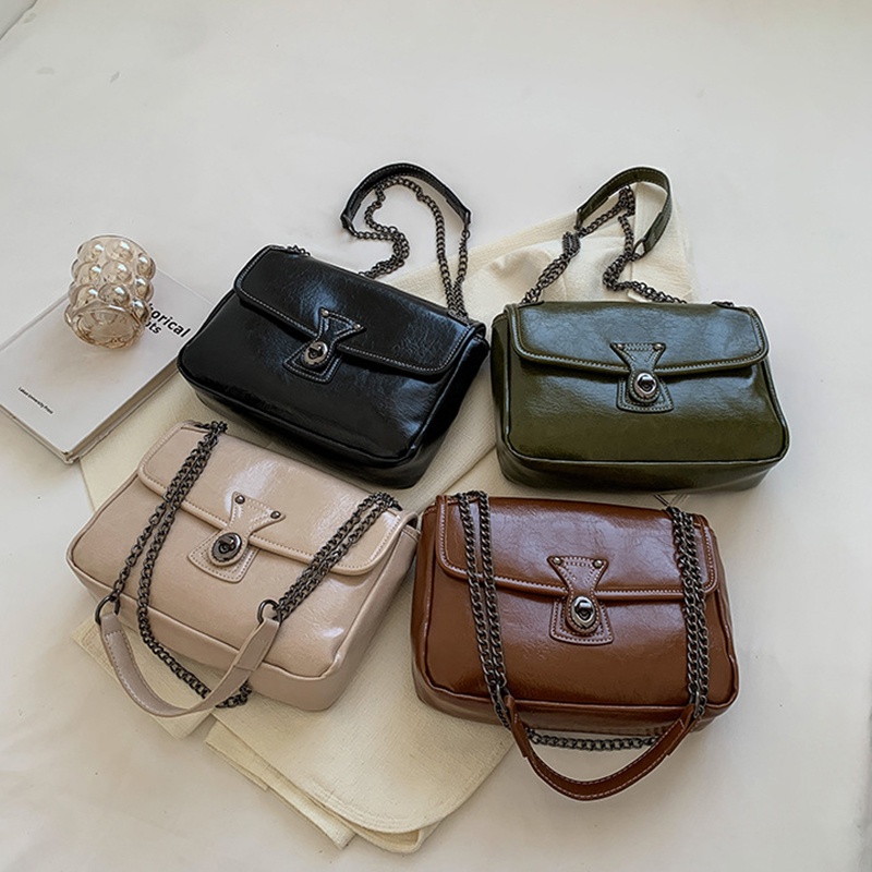 Túi Đeo Vai Dáng Vuông Nhỏ Màu Sắc Trơn Thời Trang Cao Cấp Cho Nữ