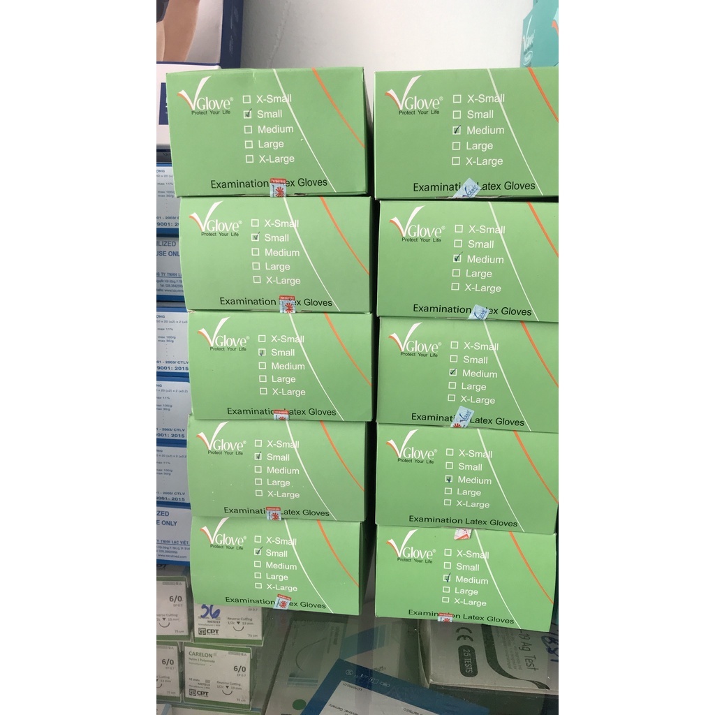Hộp 100 chiếc găng tay y tế không bột Vglove