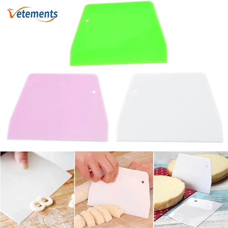 Dụng Cụ Vét Bột Làm Bánh Bằng Nhựa Chống Dính Có Thể Tái Sử Dụng 3 Màu