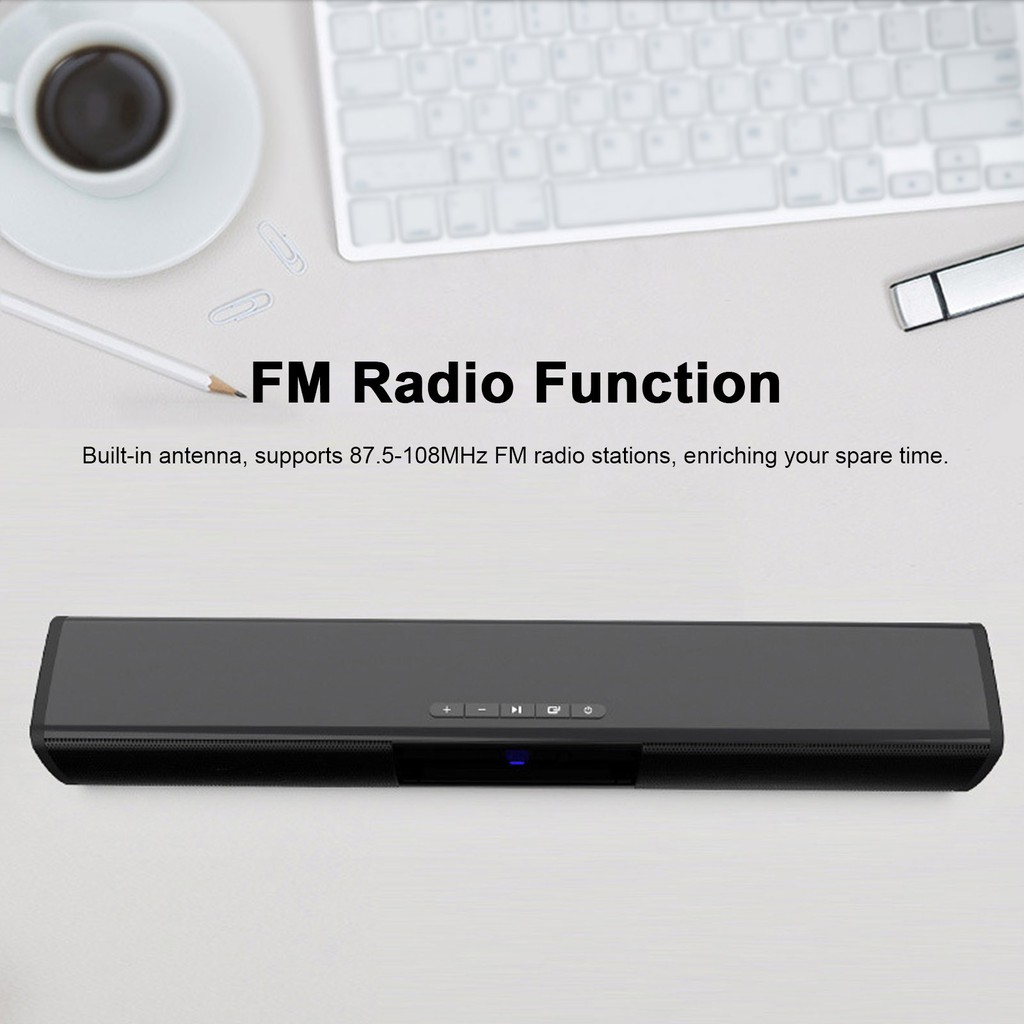 BS-28A Wireless Bluetooth Speakers 10W Soundbar Home Theater Sound Bar AUX IN USB TF Card Music Playback FM Radio USB Rechargeable