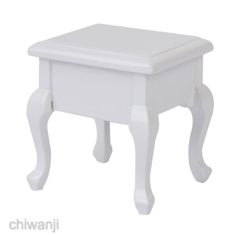 12 Nhà Búp Bê Gỗ Đầu Giường Bàn Trắng Mini DIY Nội Thất