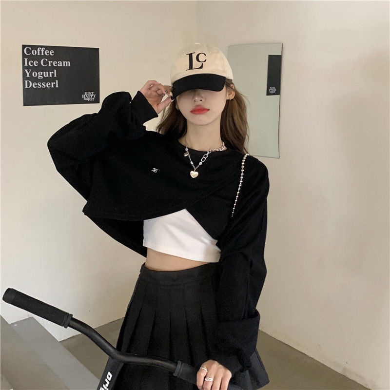 Bộ Đồ Hai Mảnh Áo Thun Tay Dài Và Quần Ngắn Dành Cho Nữ Khi Nhảy Múa Ban Đêm