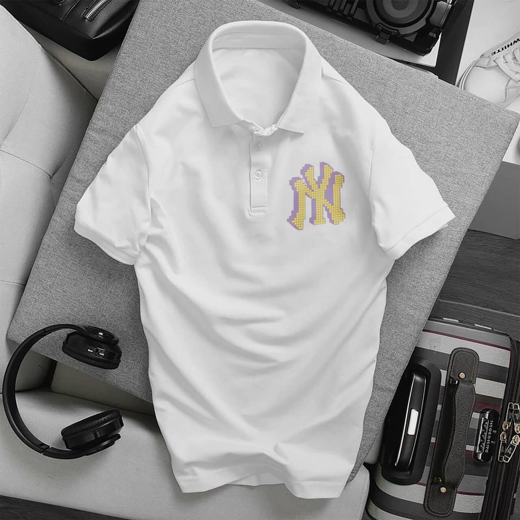 Áo PoLo MLB Cổ Trụ Chất Thun Cá Sấu Viền Tay Cao Cấp Chuẩn Form