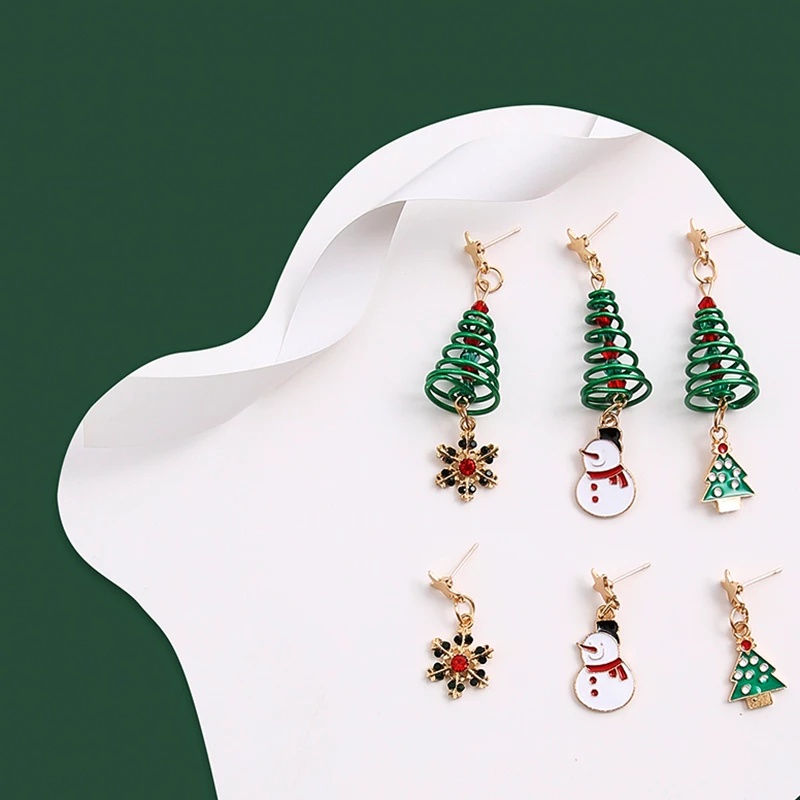 Bông tai hình ông già nô-en/người tuyết dễ thương