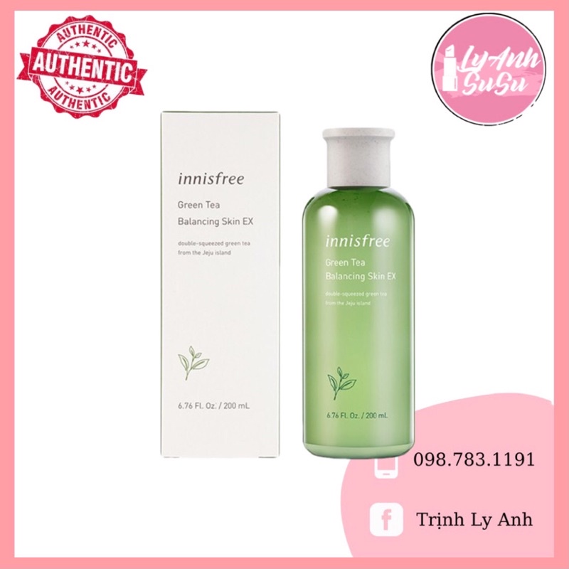 Nước Hoa Hồng Toner Trà Xanh Innisfree Green Tea Balancing Skin EX 200ml