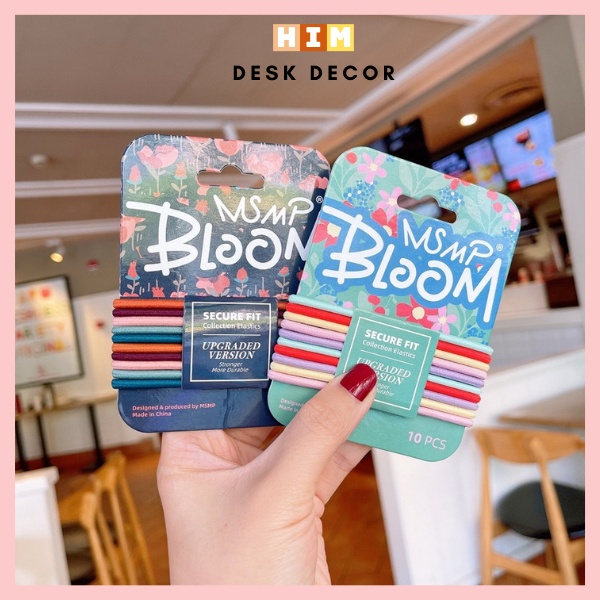 Dây buộc, cột tóc set 10 dây Bloom Co Dãn tốt Thời Trang nhiều màu sắc xinh xắn cho nữ