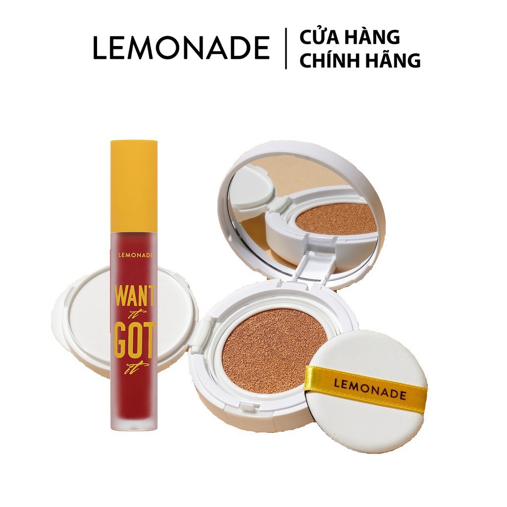 Combo Phấn nước Lemonade Matte Addict Cushion 15g và Son kem lì Want It Got It 5g | BigBuy360 - bigbuy360.vn