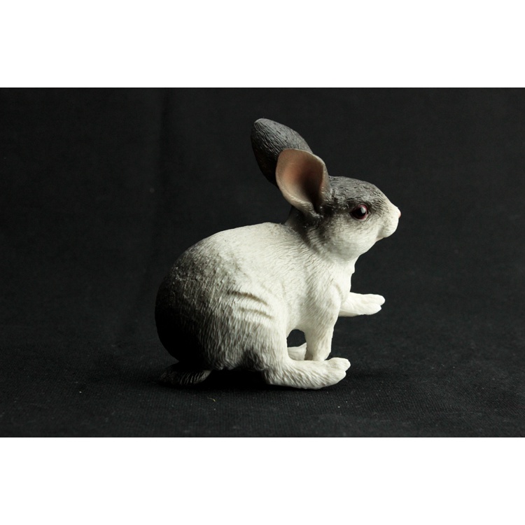 Christmas gift children's simulation zoo model toy wild animal world white rabbit small gray rabbit model